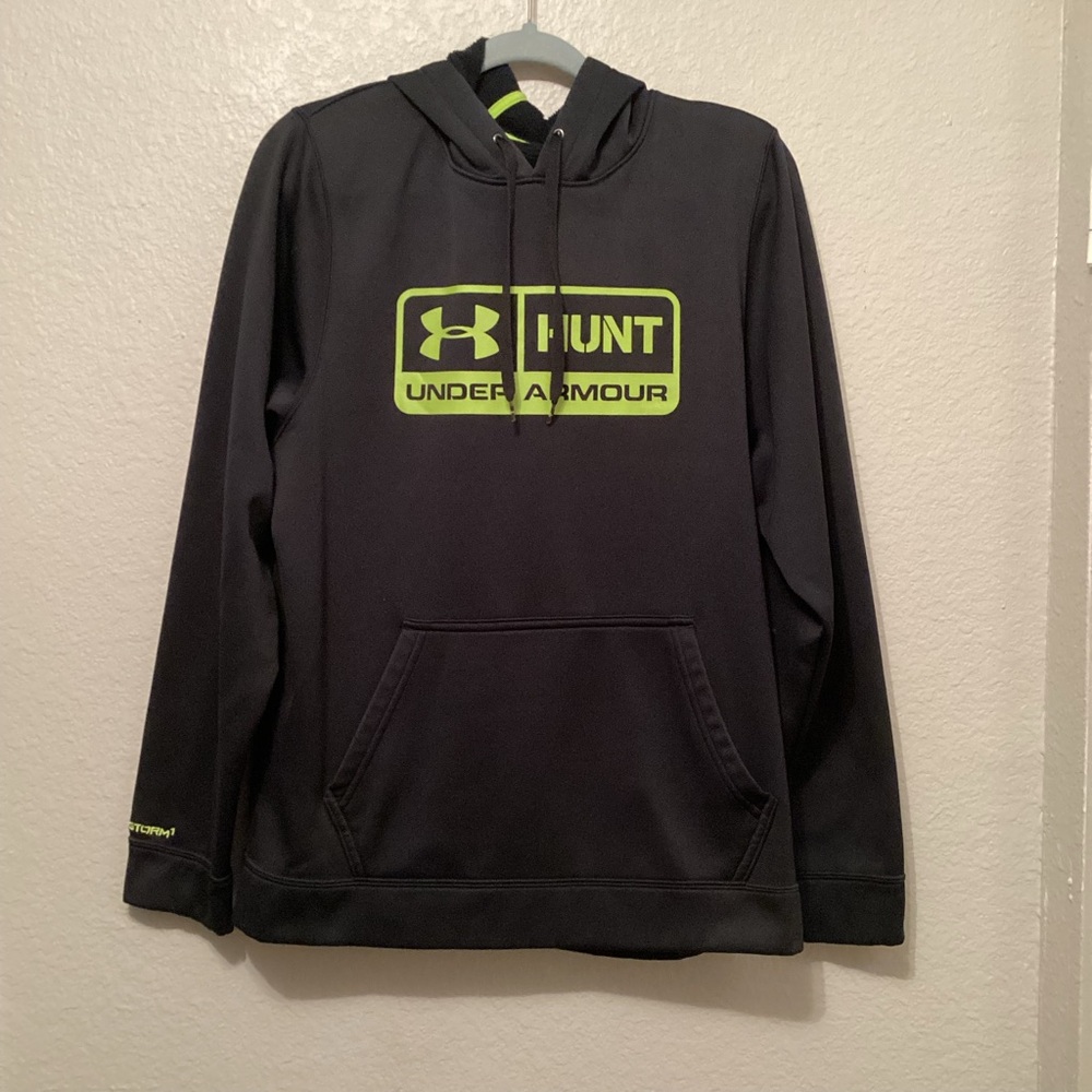 Under Armour Black Hoodie with Neon Green Logo